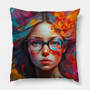 Colorful ophthalmologist valentines abstract ,brafdesign Pillow