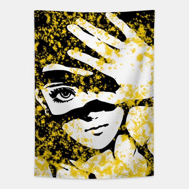 Punk Fashion Style Gold Glowing Girl Tapestry by Punk Fashion