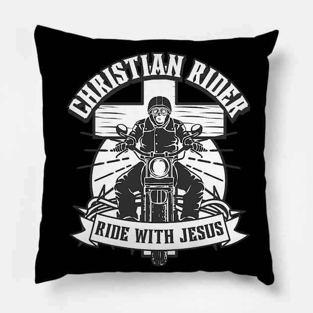 Christian Biker. Pillow by FullOnNostalgia