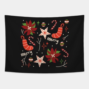 Medieval Christmas Aesthetic Retro Yule Decoration Pattern Tapestry