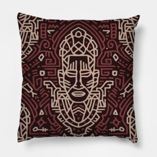 Beige Brown Aztec Pattern Indian Mexican Tribal Pillow