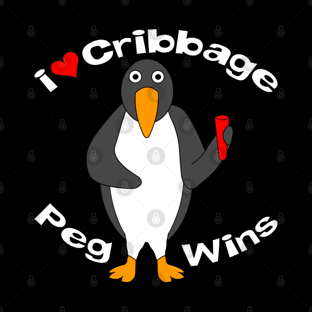 Cribbage Peg Wins White Text by Barthol Graphics