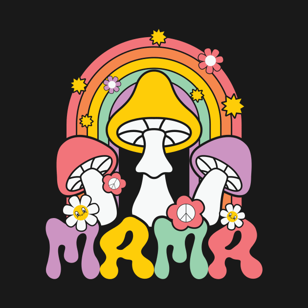 Groovy Mama Retro Mama Mushroom by Crafty Pirate 