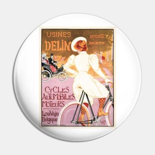 USINESS DELIN Cycles Bicycle Belgium Vintage Art Nouveau Advertising Pin