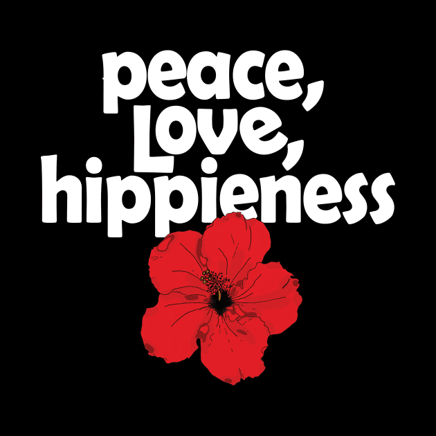 Peace  Love Hippeness Red Hibiscus by TheHippiest