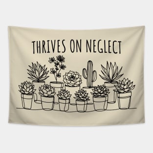 Thrives On Neglect, Funny Succulents Tapestry