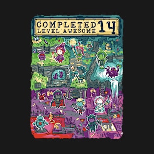Completed Level Awesome 14 Birthday Gamer T-Shirt