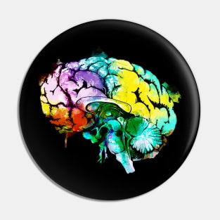 Color human brain watercolor mental health matters Pin