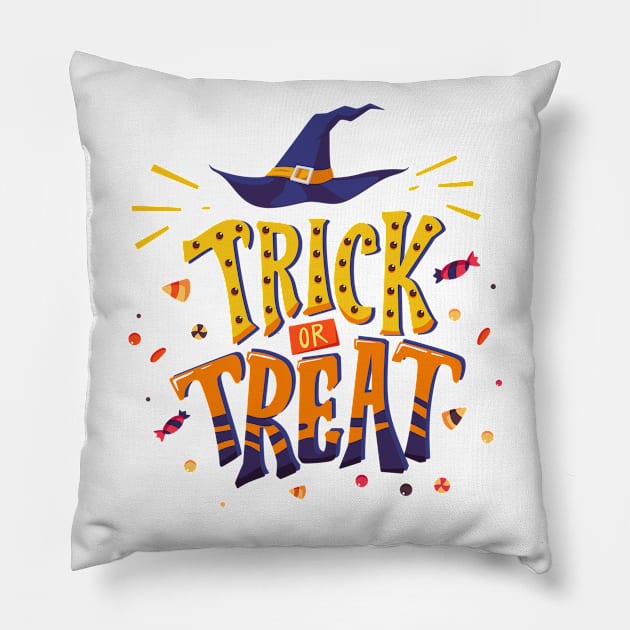 Trick Or Treat Pillow by Mako Design 