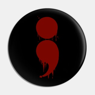 Blood drop semicolon Pin