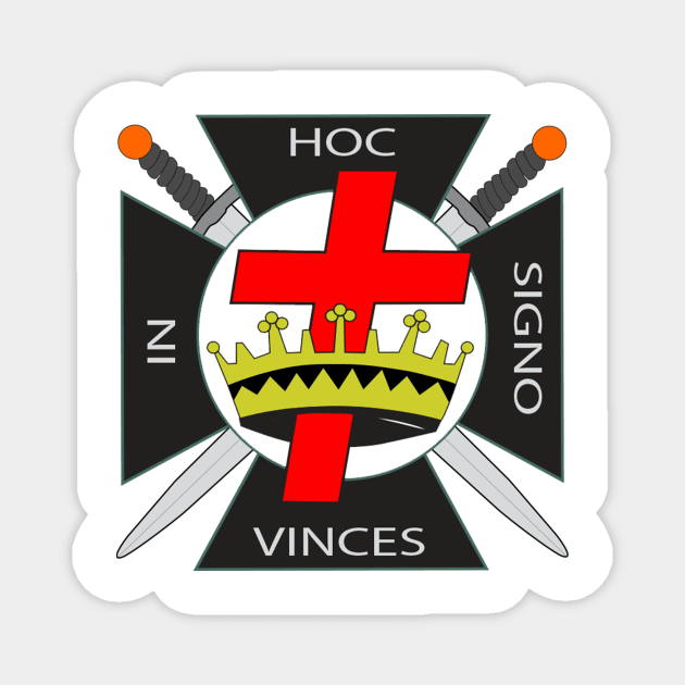 Freemasons Masonic York Rite In Hoc Signo Vinces in red and Black Magnet by hclara23