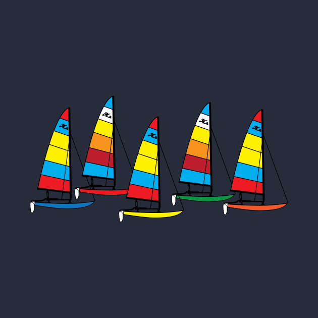 Hobie 14 Catamaran Sailboats Racing by CHBB