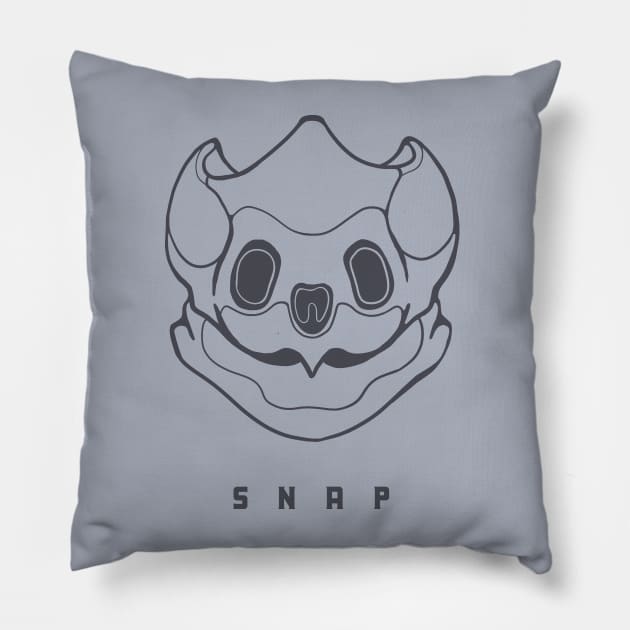 Common snapping turtle skull. Design for reptile lovers in dark line Pillow by croquis design