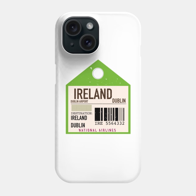 Ireland Dublin vintage style plane ticket Phone Case by nickemporium1