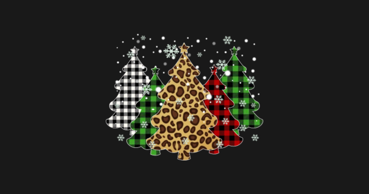 Buffalo Plaid Leopard Christmas Tree Matching Family Gift Buffalo