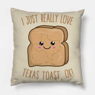 I Just Really Love Texas toast, OK! Kawaii Texas toast Pillow