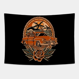 Car Traditional tattoo Tapestry