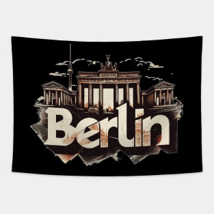 Berlin Travel Vintage Tapestry