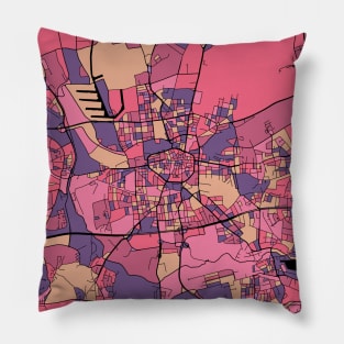 Dortmund Map Pattern in Purple & Pink Pillow