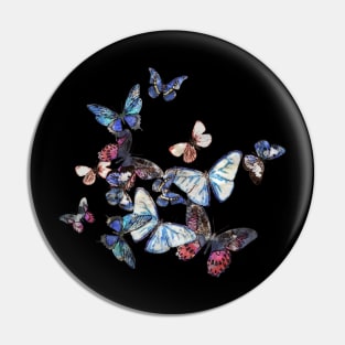 Blue Butterflies Vintage Pin