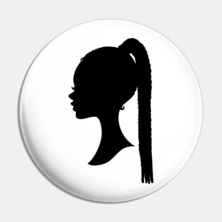 Black barbie with braids style silhouette Pin