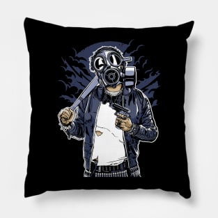 Gas Mask Punk Pillow