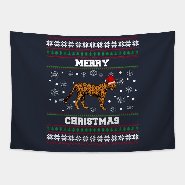 Cheetah Christmas Gift Tapestry by othmane4