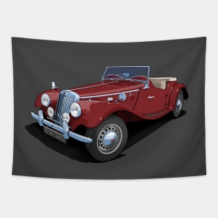 1954 MG TF sports car in autumn red Tapestry