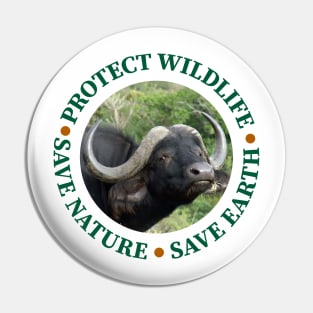 Wildlife Conservation Earth Day Buffaloes Pin