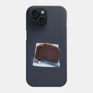 Sweet Food Chocolate Cake on Plate with Fork Phone Case