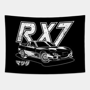 RX7 (White Print) Tapestry