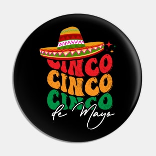 Retro Groovy Cinco de Mayo Fiesta Squad Family Matching Pin