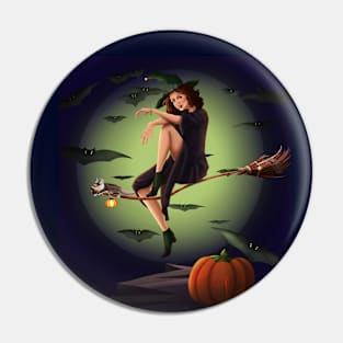 Witch Glider Pin