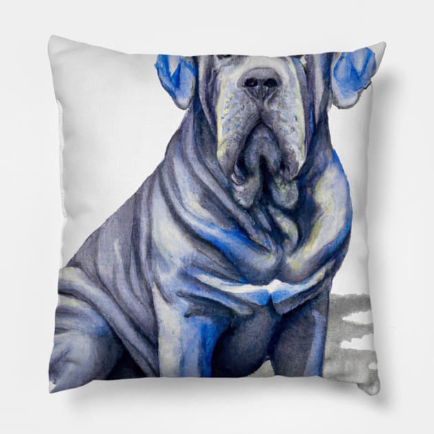 Neapolitan Mastiff Watercolor - Dog Lovers Pillow by Edd Paint Something