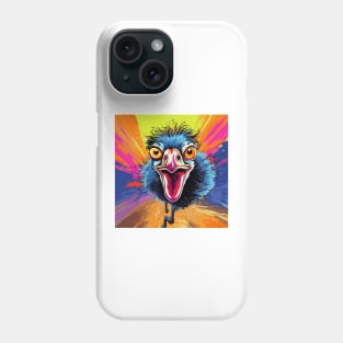 Ostrich Cartoon Pop Art 3 Phone Case