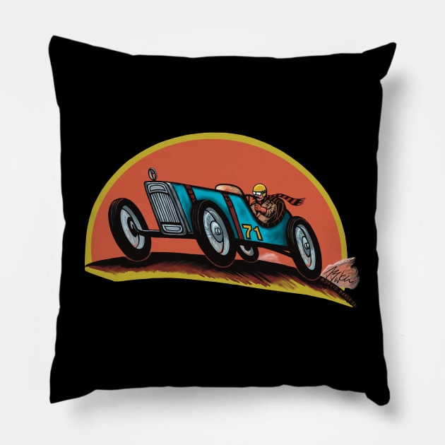 Antique Race Car Pillow by Art from the Blue Room