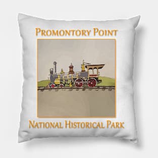 Steam engine at Promontory Point National Historical Park in Utah Pillow