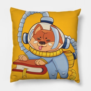 Science Books Loving Dog Astronaut Pillow