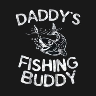 Kids Daddy's Fishing Buddy T-Shirt Young Fisherman Gift Shirt T-Shirt