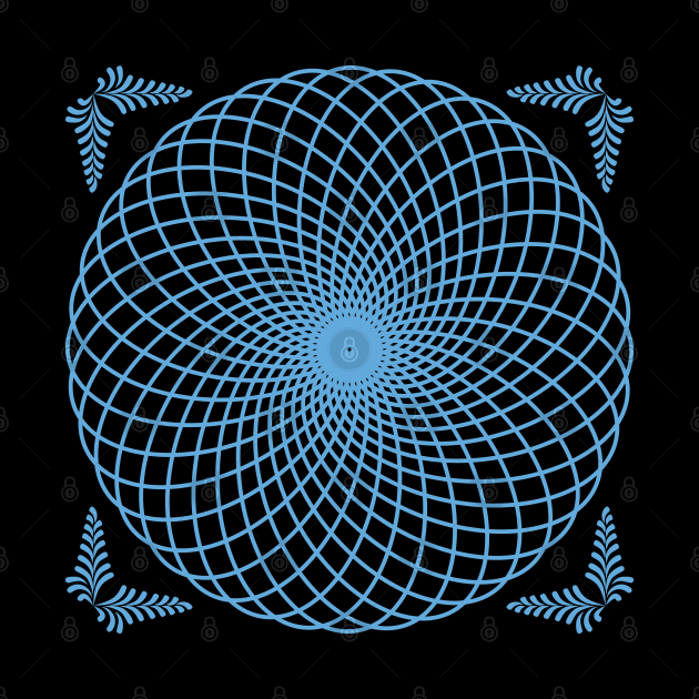 pastel blue orbital paths mandala by Spazashop Designs