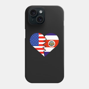 Costa Rica Flag USA Flag Pura Vida Hispanic Latino Spanish Food Culture 2 Phone Case