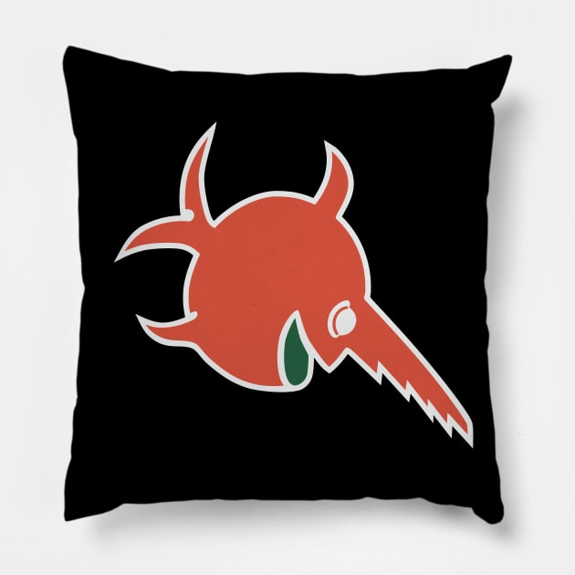 Coral color option. Fish saw sign on German submarines ww2 Pillow by FAawRay