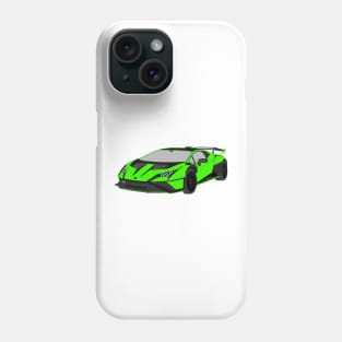 Lamborghini Huracan STO Selfmade car Green/Black Phone Case