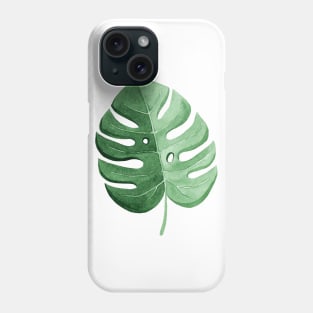 Green monstera palm leaf Phone Case