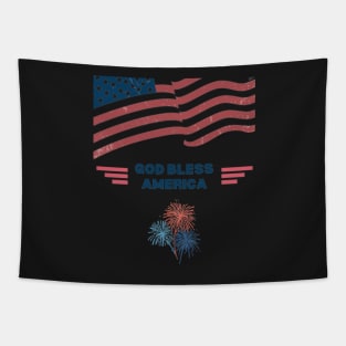 Patriotic Graphic Tees for 4th of July - USA American Flag Shirts for Guys Tapestry