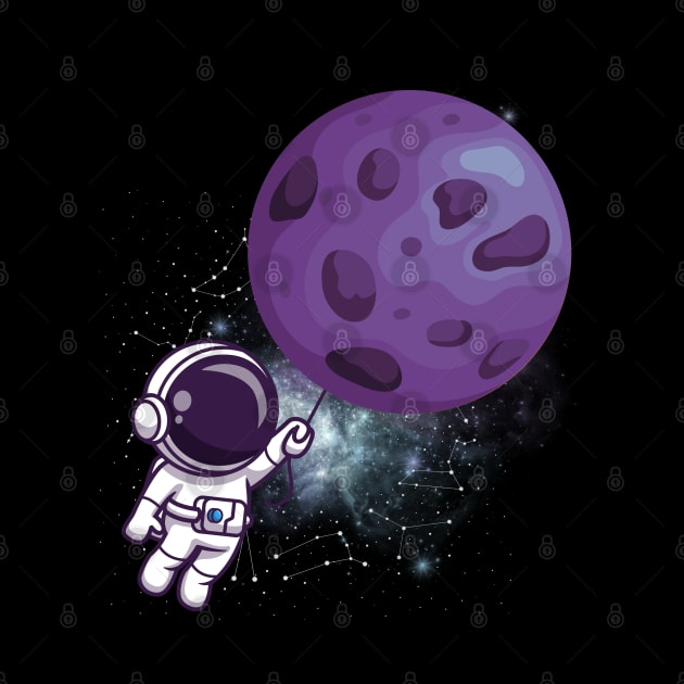 Flying astronaut Ufo alien funny cute spaceship moon mars cosmic space by BoogieCreates