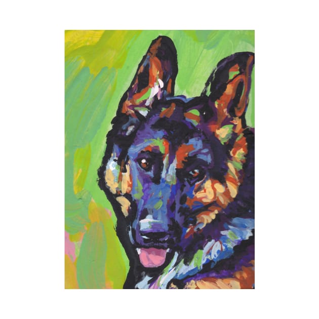 German Shepherd Dog Bright colorful pop dog art by bentnotbroken11