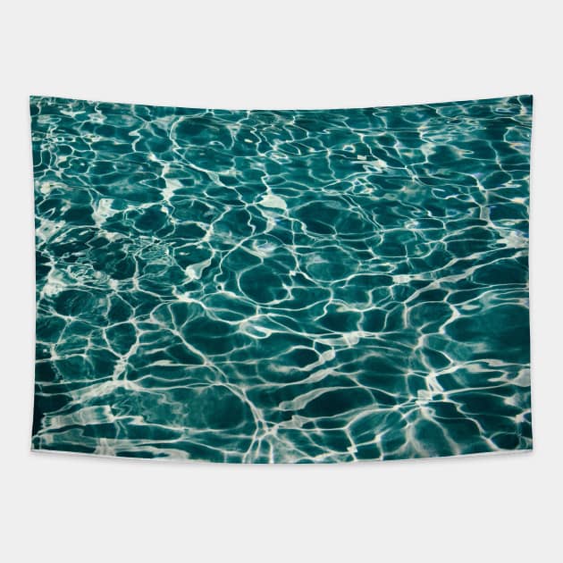 Blue Ocean Waves Pattern Tapestry by JC's Fitness Co.