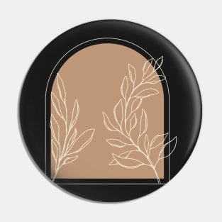 Minimal Modern  Abstract Shapes   White leaf Warm Tones  Design Pin