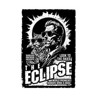 Solar Eclipse 2024 Cat Dad Science Fiction Movie Poster T-Shirt